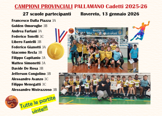 Campioni Provinciali Cadetti Pallamano: foto e nomi