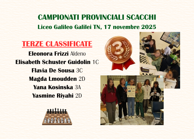 Campionati provinciali Scacchi, terze classificate: foto e nomi